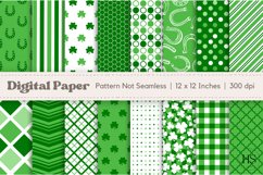 16 St Patrick&#039;s Day Digital Paper, Irish Clover Pattern Product Image 1