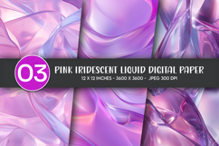 Pink Iridescent Liquid Digital Paper Product Image 1
