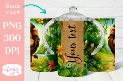 Cute lion sippy cup sublimation PNG, Kids 12oz tumbler PNG Product Image 2