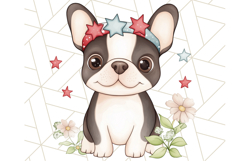 Patriotic Dogs Clipart, Cute 4th of July Puppies PNG Product Image 3