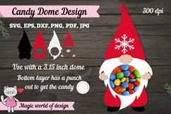 Gnomes with a snowflake candy dome svg, Couple Ornament Product Image 1