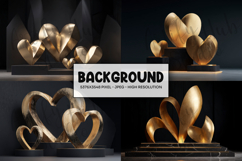 Luxury Gold Heart Sculpture Background Product Image 1