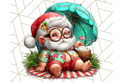 Summer Christmas Clipart PNG, Tropical Holiday Art Clip Art Product Image 2