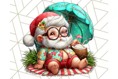 Summer Christmas Clipart PNG, Tropical Holiday Art Clip Art Product Image 2
