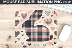 Watercolor Bunny Mouse Pad Sublimation - Valentines PNG Product Image 1