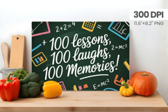 100 days of school Cutting Board PNG Design, Teacher PNG Product Image 1