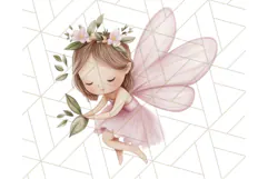 Pastel Pink Fairy Garden Clipart, Enchanted Cottagecore Png Product Image 2