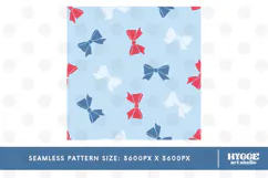 American 4th of July Patriotic Coquette Bow Seamless Pattern Product Image 2