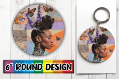Artistic Round Design Black Woman Abstract Sublimation PNG Product Image 1