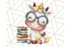 Magical Bookish Unicorn PNG Clipart Reading Books &amp; Stories Product Image 2