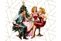 Vintage Glamorous Christmas Party Clipart PNG, Holiday Png Product Image 2