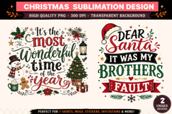 Christmas Sublimation Design| 2 Christmas PNG Shirt Product Image 1