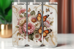 Tumbler Wrap 20 oz - floral butterfly Product Image 1