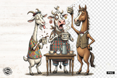 Whimsical Animal Drink Coffee - Whimsical Animals Clipart Product Image 1