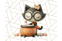 Retro Halloween Clipart Vintage PNG Graphics, 50s Holiday Product Image 2