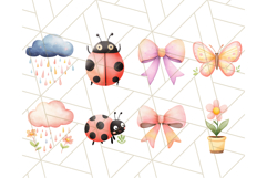 Pastel Watercolor Spring Clipart Bundle, Flowers, Bikes Png Product Image 4