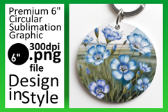 Stylish Round Design for Keychains , Flowers Product Image 1