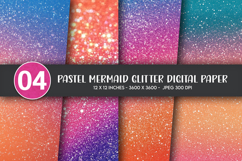 Pastel Mermaid Glitter Digital Paper Product Image 1