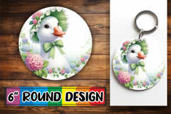 Sweet Circle Keychain Design PNG, Goose Product Image 1