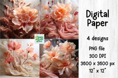 Floral Digital Paper | PNG Background | Wall | Mug | Tumbler Product Image 1