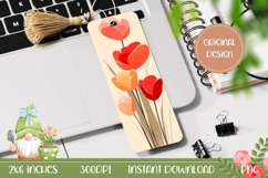 Red Tulips Bookmark, Abstract Flowers Bookmark Print Product Image 1