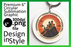 Landscape Car Coaster - Sublimation Round Art Product Image 1