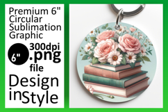 Stylish Circle Design Keychain Template , Books Product Image 1