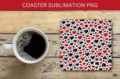 valentine square coaster - heart pattern Product Image 1