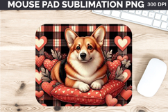 Watercolor Dog Mouse Pad Sublimation - Valentines PNG Design Product Image 1