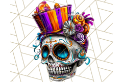 Bright Sugar Skull PNG Clipart, Halloween Colorful Skull Png Product Image 2