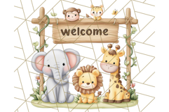 Cute Safari Animal Clipart PNG for Kids, African Wildlife Product Image 2