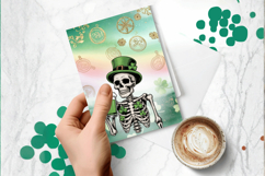 Funny Skeleton with Beer Greeting Card PNG Sublimation Desig Product Image 1