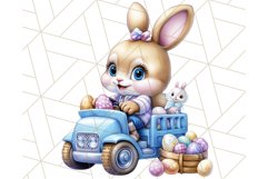 Easter Bunny Farm Clipart, Tractor Vehicle PNG Product Image 2