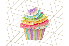 Paper Cupcake Clipart Layered Paper Scrapbook Collage Png Product Image 2