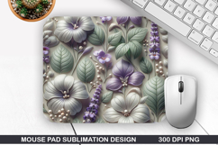 3D Flowers Mouse Pad Sublimation, Flowers Mouse Pad PNG Product Image 1