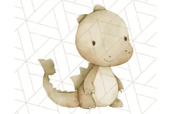 Watercolor Baby Dragon Clipart, Cute Nursery Fantasy PNG Product Image 4