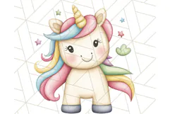 Fairy Tale Unicorn PNG Pastel Magic Clipart, Fantasy Rainbow Product Image 2