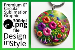 Dynamic Keychain Round Design PNG , Flower Product Image 1