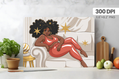 Afro Girl/Woman Melanin braided hair Cutting Board PNG Desig Product Image 1