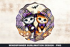 Halloween Cat Wind Spinner Sublimation Design Product Image 1