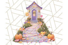 Halloween Neighborhood Clipart PNG for Trick or Treat Product Image 2