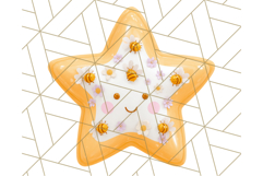Cute Puffy Star Clipart PNG, 3D Glossy Pastel Stars Clip Art Product Image 2