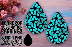 Neon Bliss Teardrop Earring Sublimation Design Product Image 1