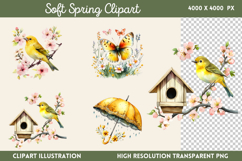 Soft Spring Clipart PNG Product Image 1