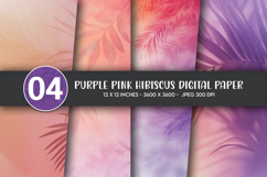 Purple Pink Hibiscus Digital Paper Product Image 1