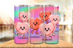 Valentine’s Day Kawaii Hearts Tumbler Wrap PNG Big Bundle Product Image 9