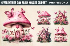 Valentines Day Fairy Houses Clipart PNG Product Image 1