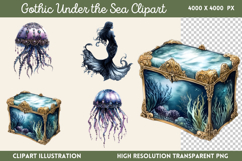 Gothic Under the Sea Clipart PNG Product Image 1