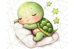 Sleeping Baby Animals PNG, Cozy Pajama Bedtime Clipart Png Product Image 2