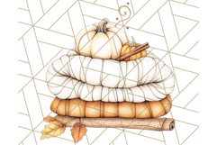 Pumpkin Spice Chibi Girls, Fall Accessories PNG, Cozy Autumn Product Image 2